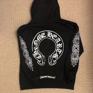Chrome Hearts Black Hoodie with White Graphics